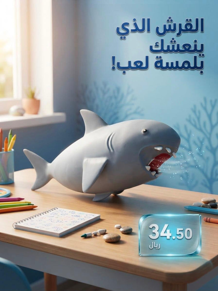 Playful Great White Shark Desktop Mist Spray Fan