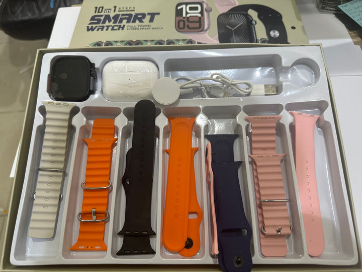 10 in 1 Smart Watch With Airpods & 8 Watch Straps