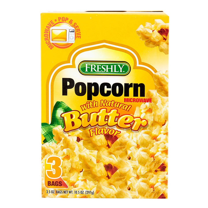 Freshly Popcorn Microwave with Natural Butter Flavor 3 Bags