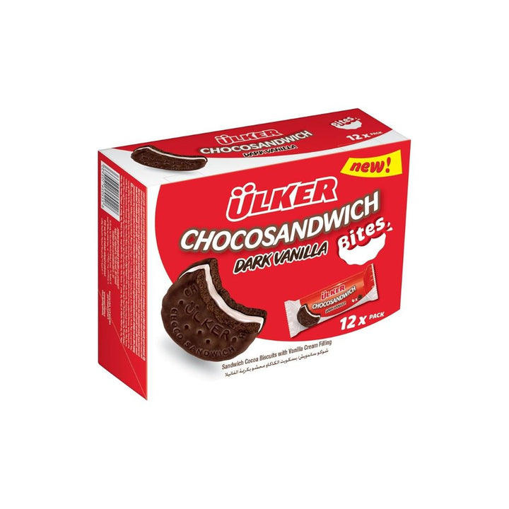 Ulker Choco Sandwich Dark Vanilla 12 Pcs