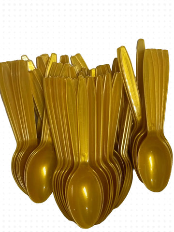 Plastic Ice Cream Spoon 100 Pcs Pack Riyal and More
