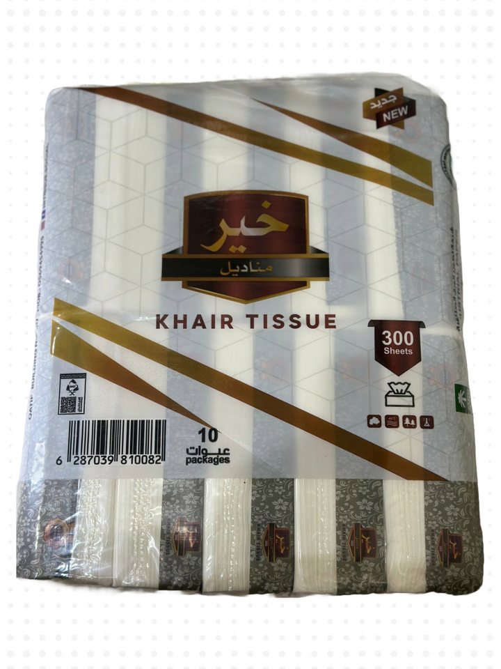 Khair Tissues 10 Packages 600 - 300 Sheets