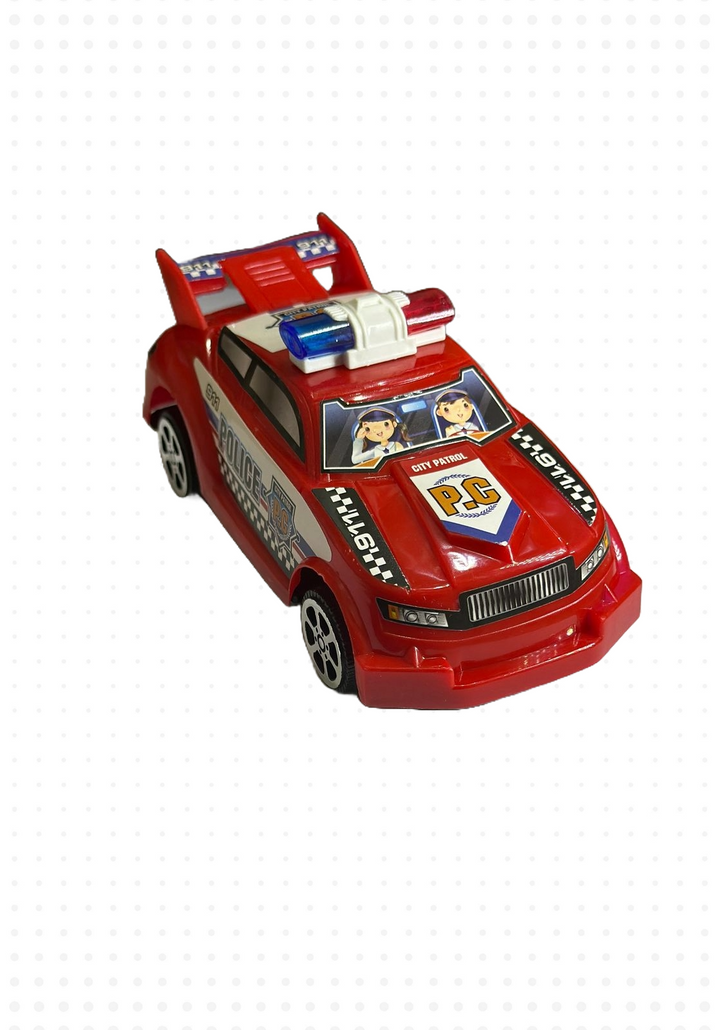 Red Toy Police Car - City Patrol Vehicle for Pretend Play