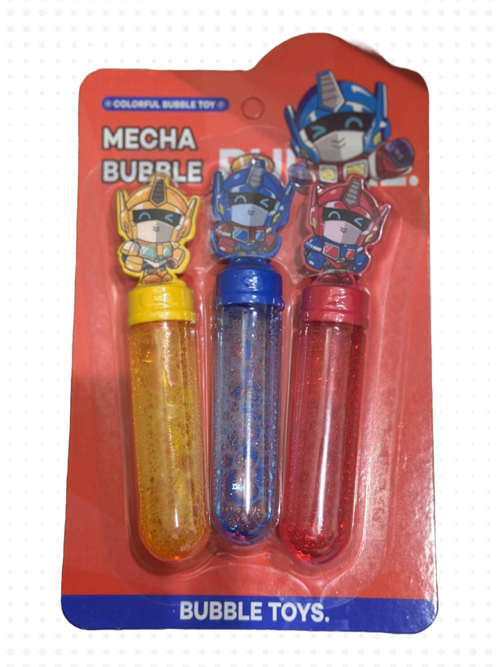 Transformer Bubble Wands - Set of 3 Mecha Bubble Blowers for Kids