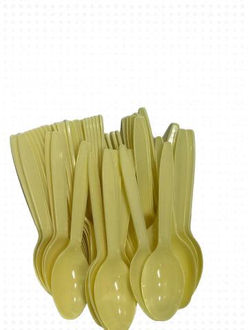 Plastic Ice Cream Spoon 100 Pcs Pack Riyal and More