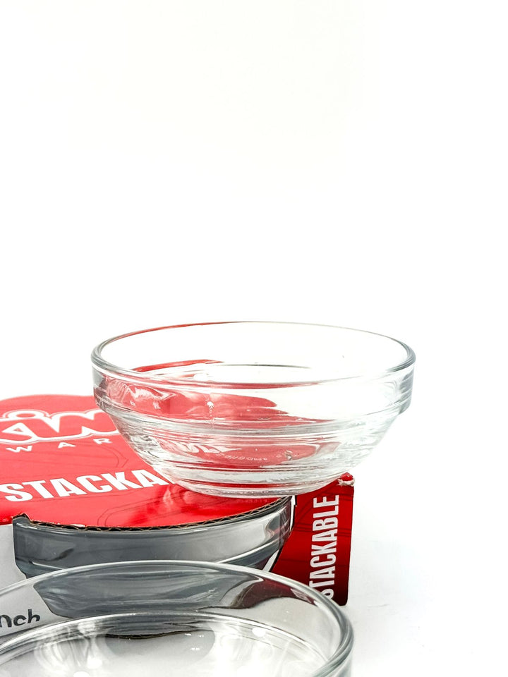 Stackable Clear Glass Serving Bowls - Versatile & Space-Saving