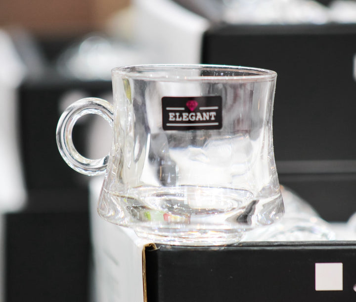 Elegant Glass Coffee Mug 5 PCS