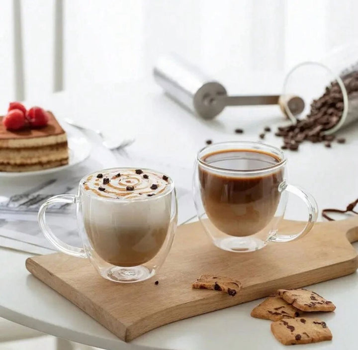 160ml Clear Double Wall Thermo Cup, Keeps Drinks Hot or Cold, Dishwasher Safe
