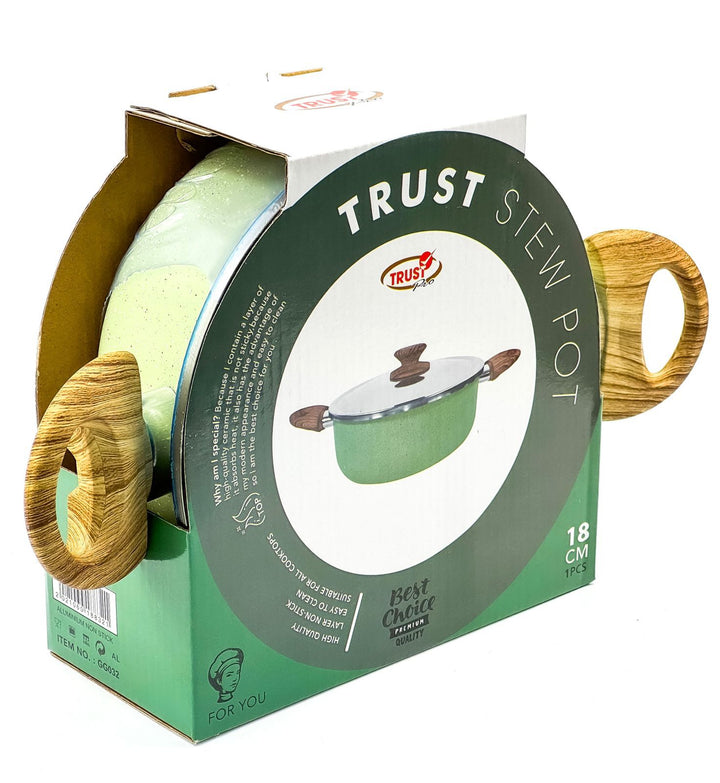 Trust Pro Non-Stick Stew Pot - 18cm Green