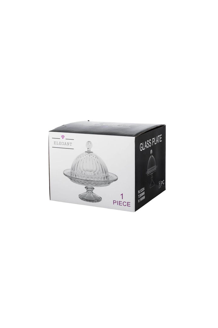 Elegant Glass Cake Dome with Plate