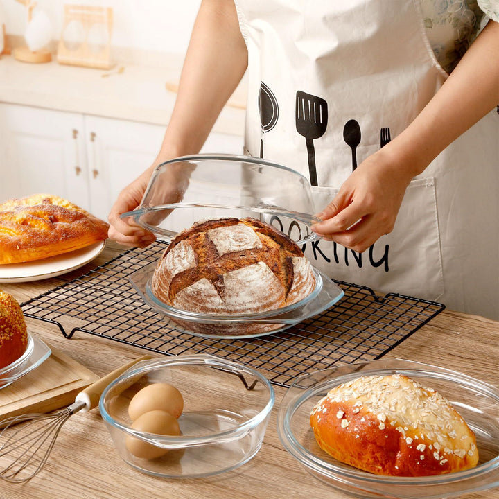 Round Glass Casserole Dish with Lid