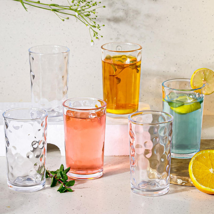 Textured Drinking Glass Set - 6 Pieces
