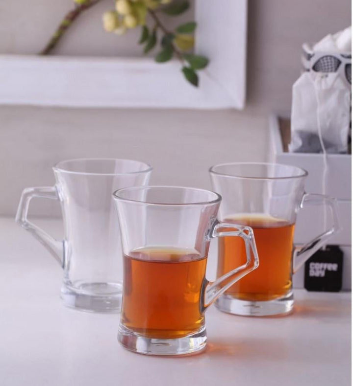 Riyal and More Clear Glass Tea Mugs - 6 Piece Set