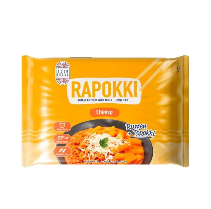 Seoul Rapokki Korean Noodles & Rice Cakes - Carbonara, Cheese & Original Variety Pack