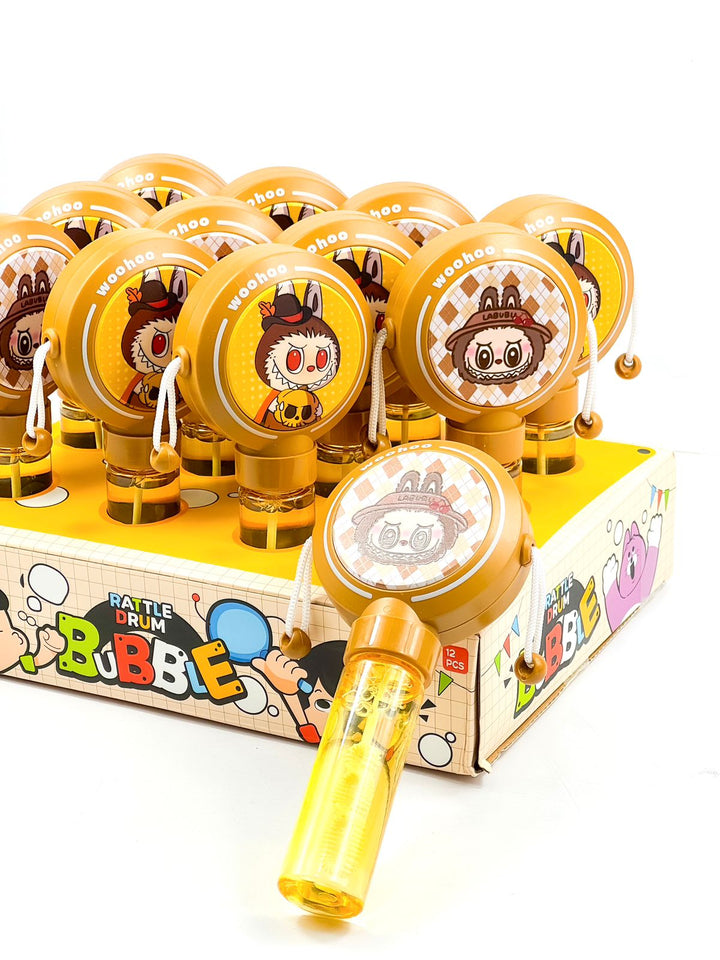 Labubu Rattle Drum Bubble Wand Toy Set