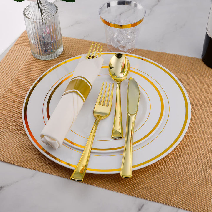 Gold Disposable Cutlery Set
