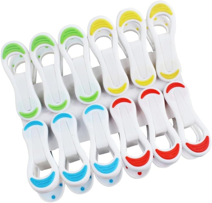 Colorful Laundry Clothes Pegs (12-Pack)