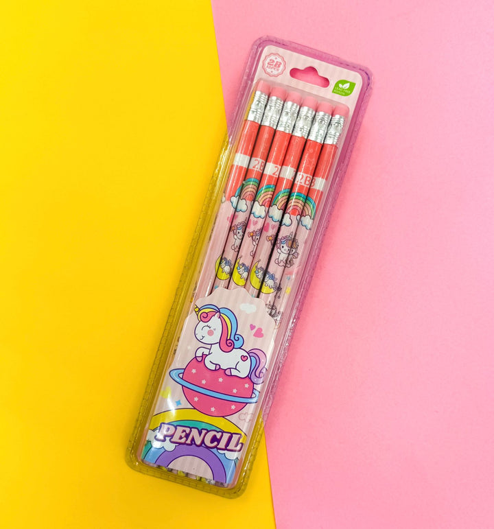 Unicorn Design Pencils (Pack of 6)