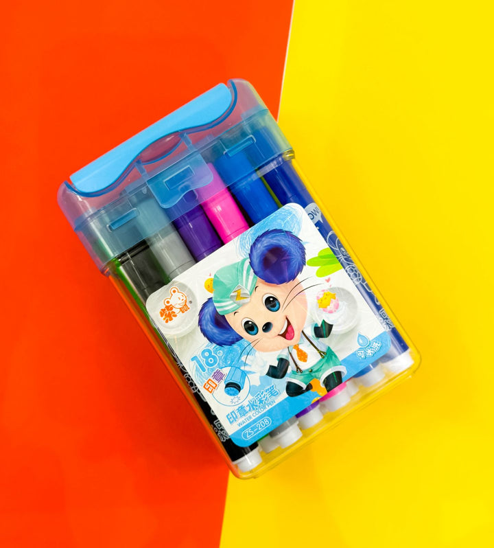 Kids' Character Water Color Pen Set 18 Pcs