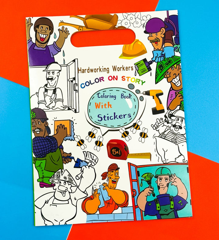 Riyal and More "Hardworking Workers" Coloring Book with Stickers