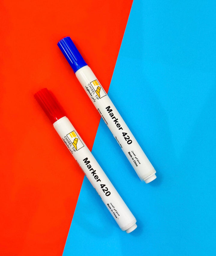 Riyal and More Chisel Tip Marker 420 (Red &amp; Blue Set)