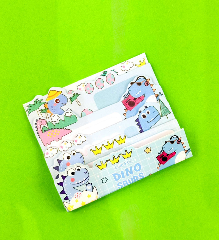 "Little Dinosaurs" Index Sticky Notes with Holder