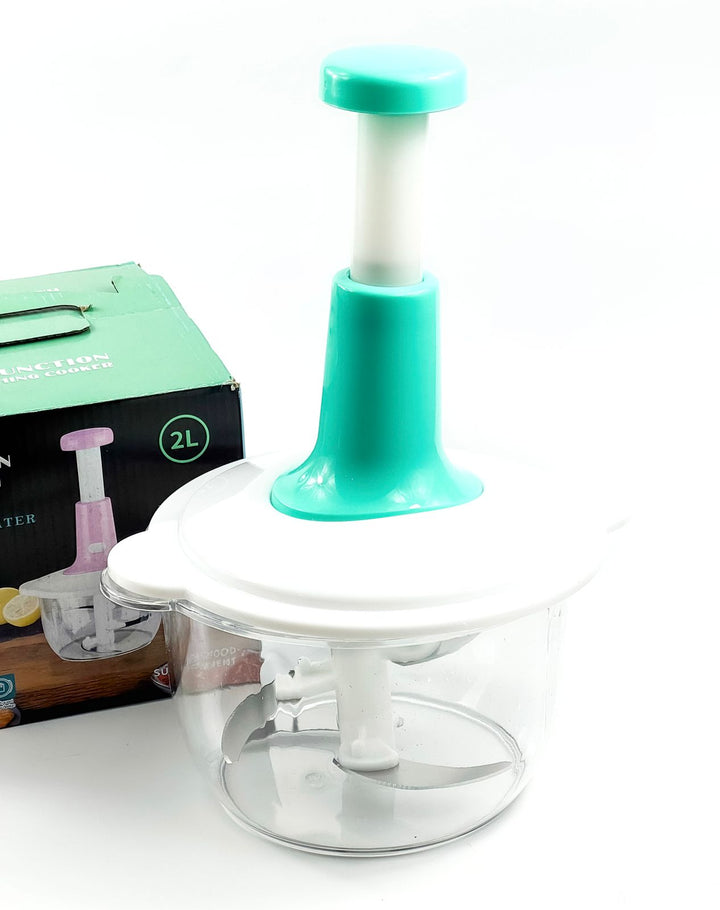 Multi-Function Hand-Pushing Cooker & Vegetable Grater - 2L Capacity