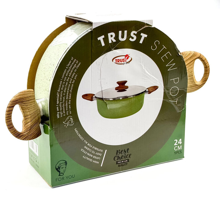 Trust Pro Non-Stick Stew Pot - 24cm Green