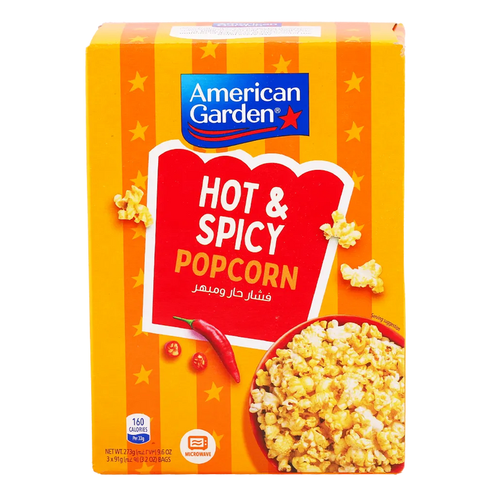 American Garden Hot & Spicy Popcorn 3x91g