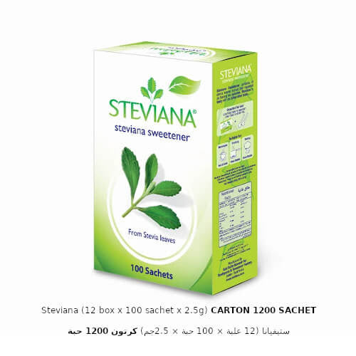 Steviana Sweetener From Stevia Leaves 50/100 Sachets Riyal and More